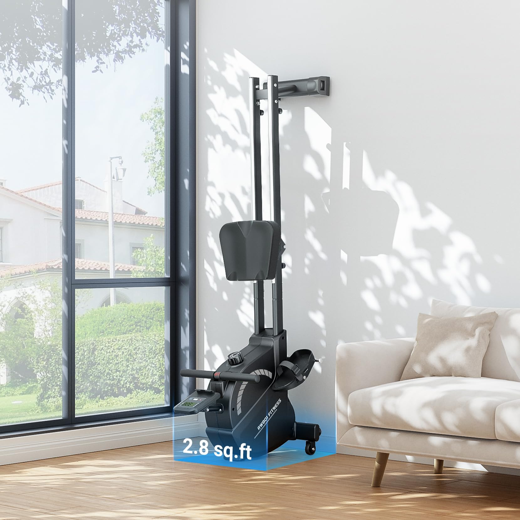 Dripex Magnetisches Rudergerät für Zuhause mit 16 Widerstandsstufen, Rudergerät für Zuhause mit LCD-Monitor & 158 kg Belastbar, Bluetooth-App Kompatibel, Perfekt für Ganzkörpermuskeltraining
