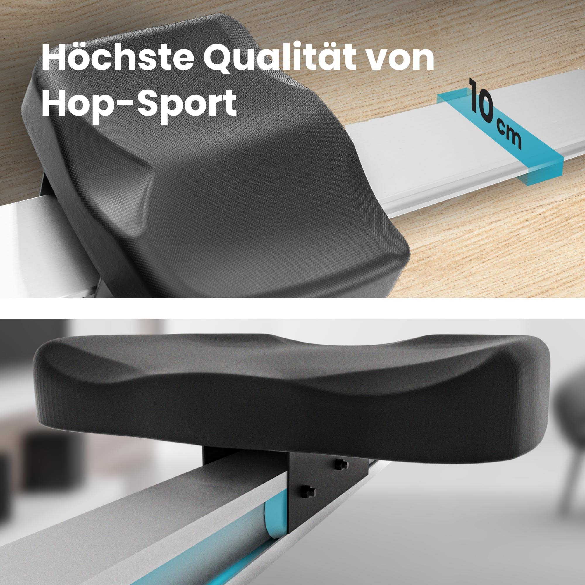 Hop-Sport HS-095R Rudergerät klappbar für zuhause – Rudermaschine mit Magnetwiderstand, LCD-Display, 12 Programmen, Wettkampfmodus und WATT-Funktion, bis 150kg
