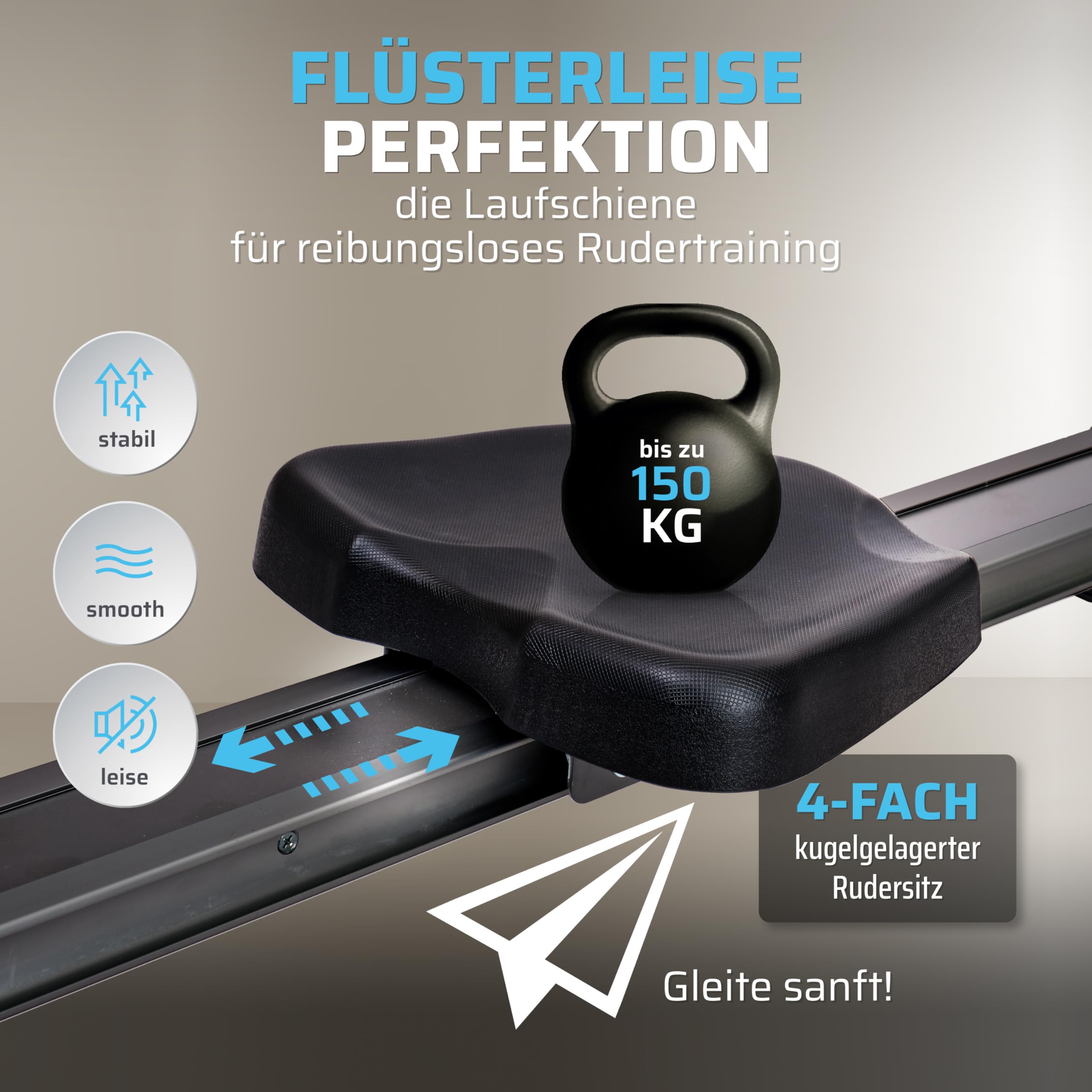 Rudergerät für zuhause klappbar - SportPlus Rudergerät klappbar extra leiser Magnetwiderstand - Rudermaschine für zuhause Kinomap - Rudergeräte Magnetwiderstand Trainingscomputer App Rowing Machine