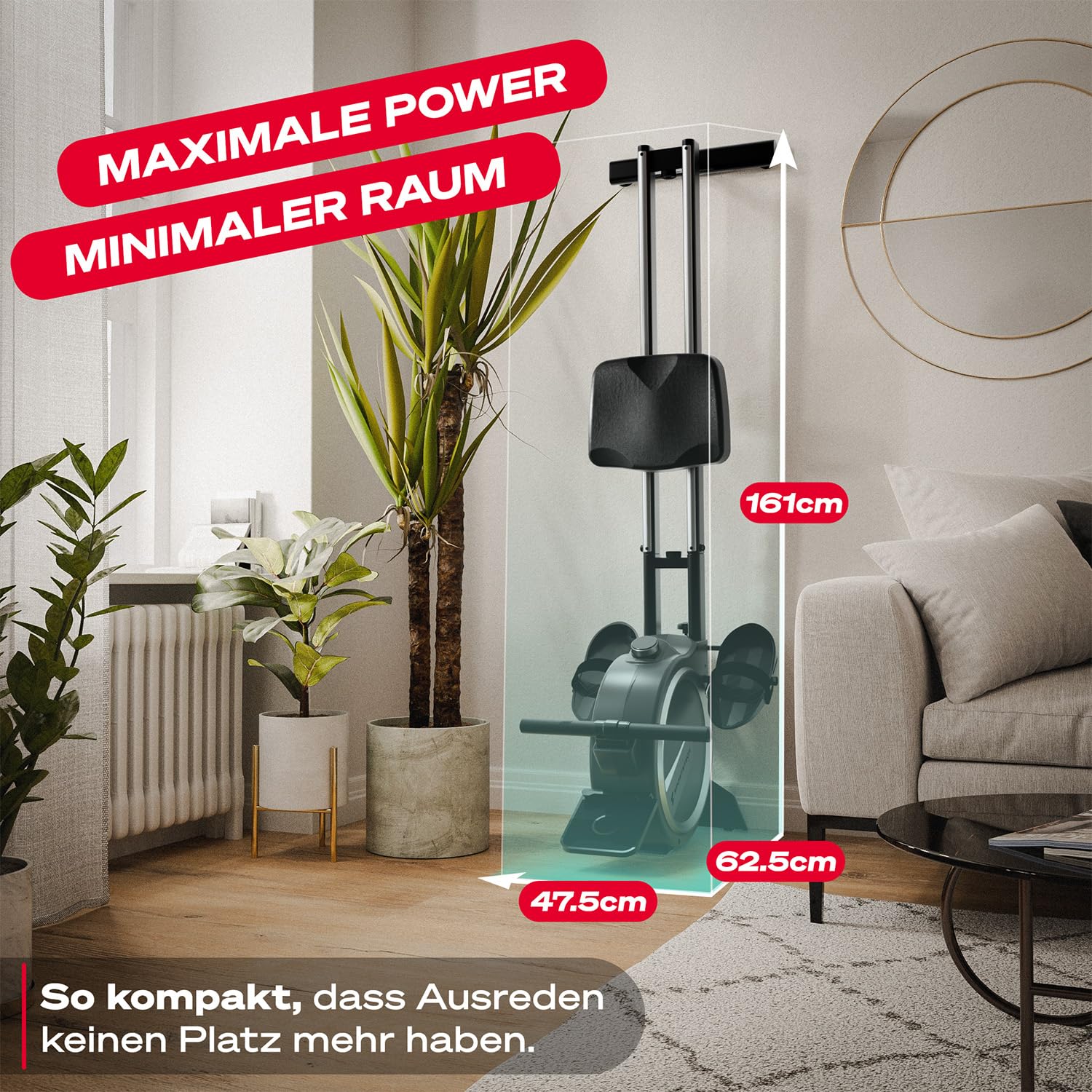 Sportstech PROwer Rudergerät für Zuhause, 32 Stufen Magnetwiderstand, LED Display, Dual Slide Rail, Bluetooth App kompatibel, leise, Ganzkörpertraining, Tablethalterung, vertikal verstaubar
