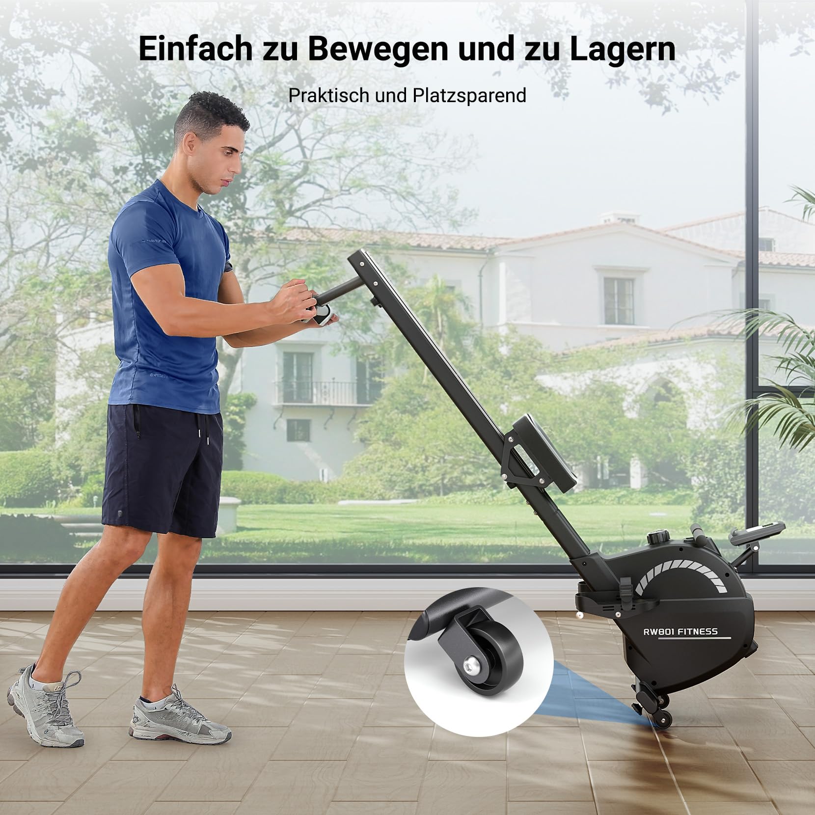 Dripex Magnetisches Rudergerät für Zuhause mit 16 Widerstandsstufen, Rudergerät für Zuhause mit LCD-Monitor & 158 kg Belastbar, Bluetooth-App Kompatibel, Perfekt für Ganzkörpermuskeltraining
